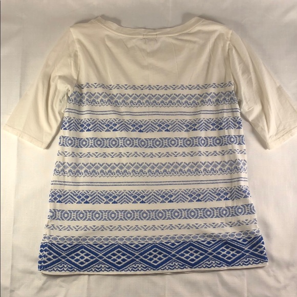 J. Crew Embroidered Printed Stripe top style A0284 - Picture 2 of 6